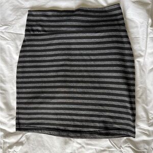 Striped Black and Gray Mini Skirt